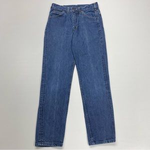 Vtg 60s Lee Leen Sanforized Medium Wash Blue Denim Jeans USA Made Sz 28x29